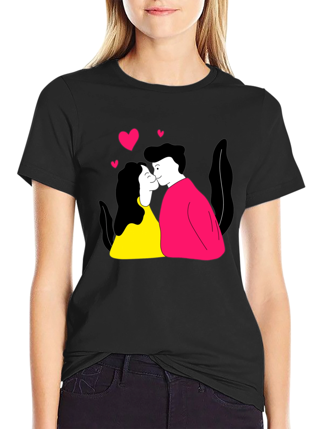 Couple Kissing T-Shirt - Black Graphic Tee