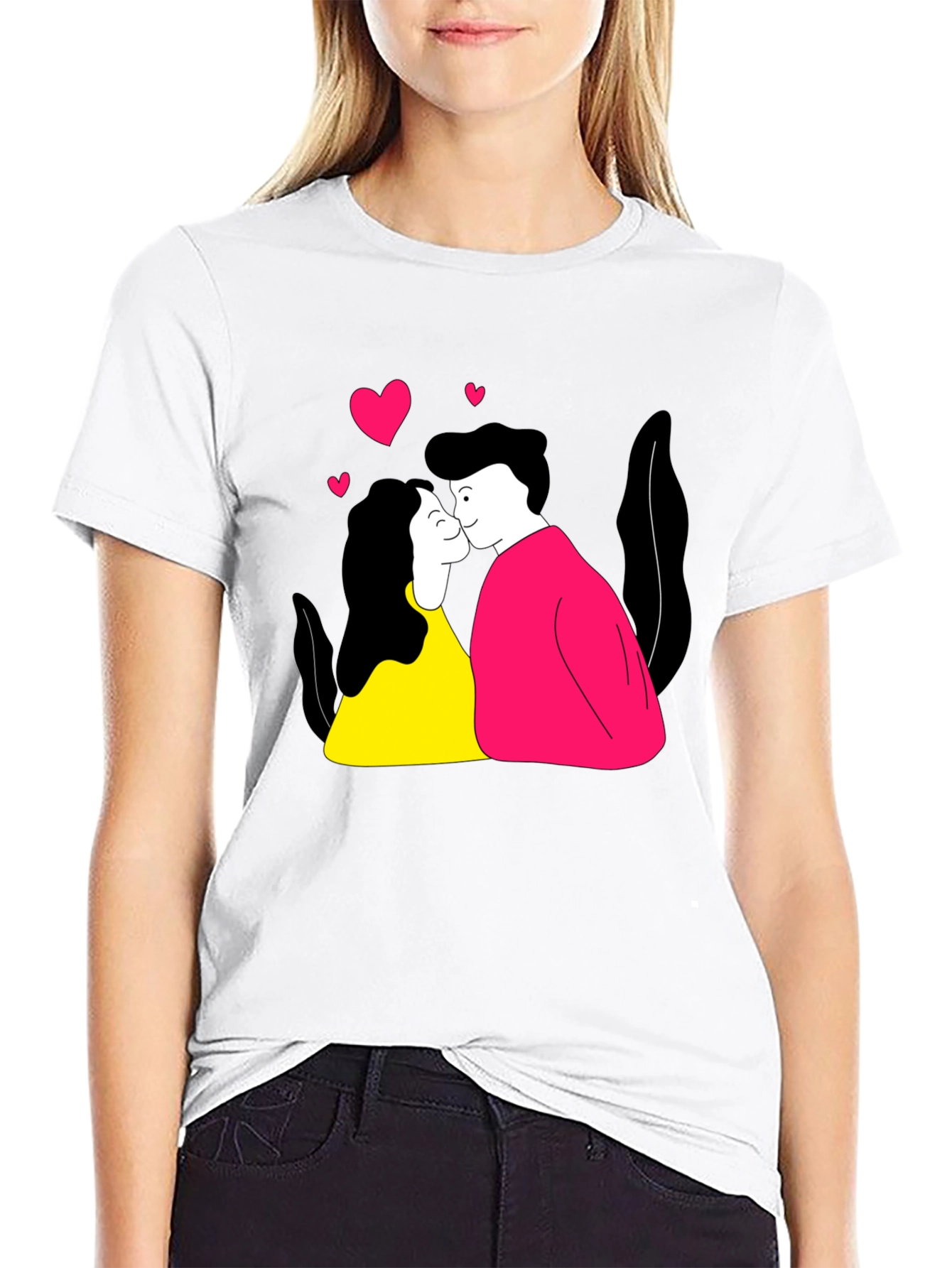 Couple Kissing T-Shirt - Black Graphic Tee