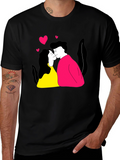 Couple Kissing T-Shirt - Black Graphic Tee