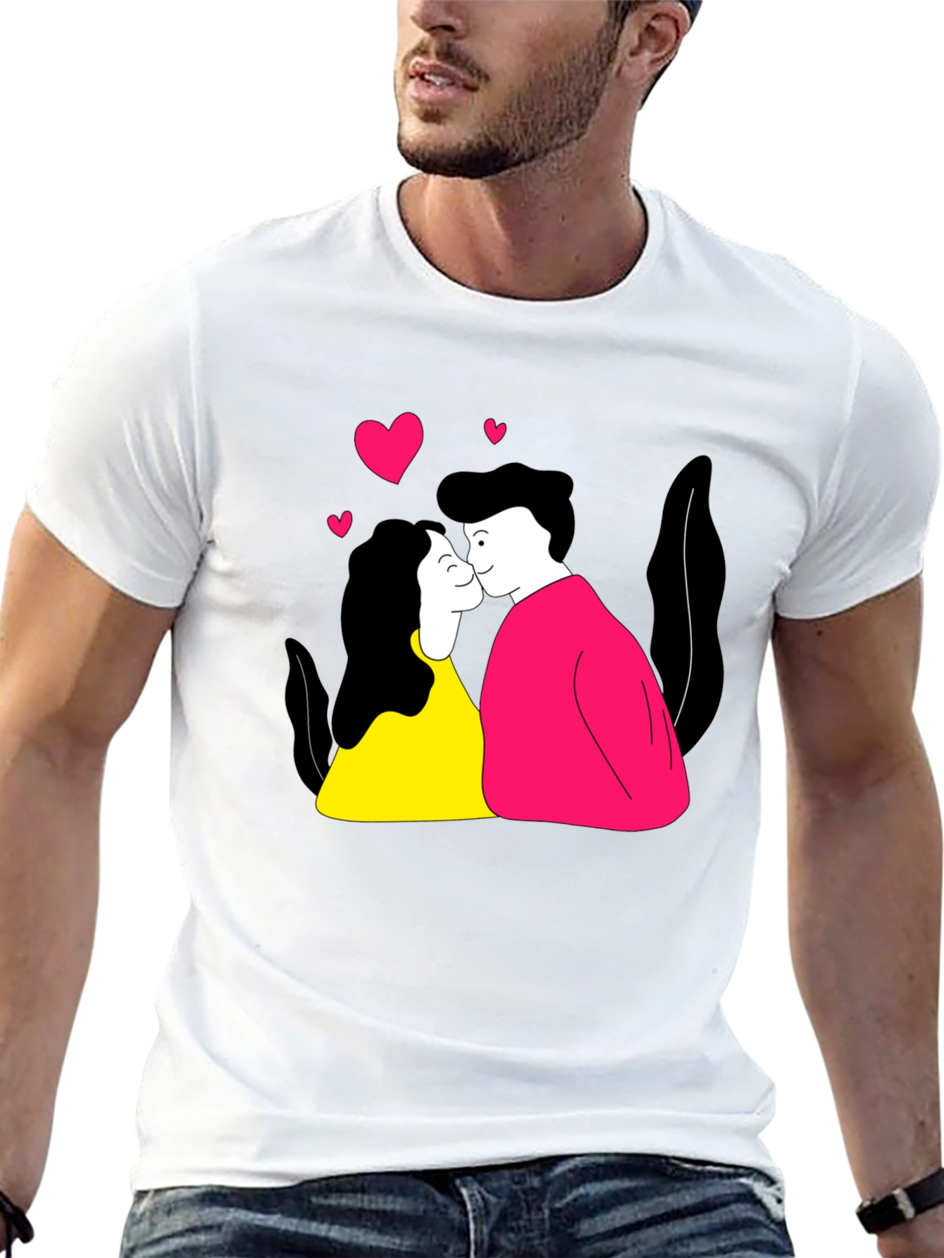 Couple Kissing T-Shirt - Black Graphic Tee