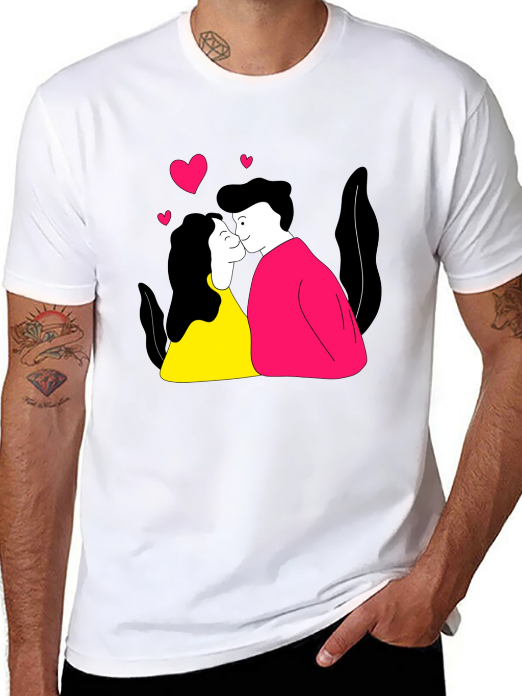 Couple Kissing T-Shirt - Black Graphic Tee