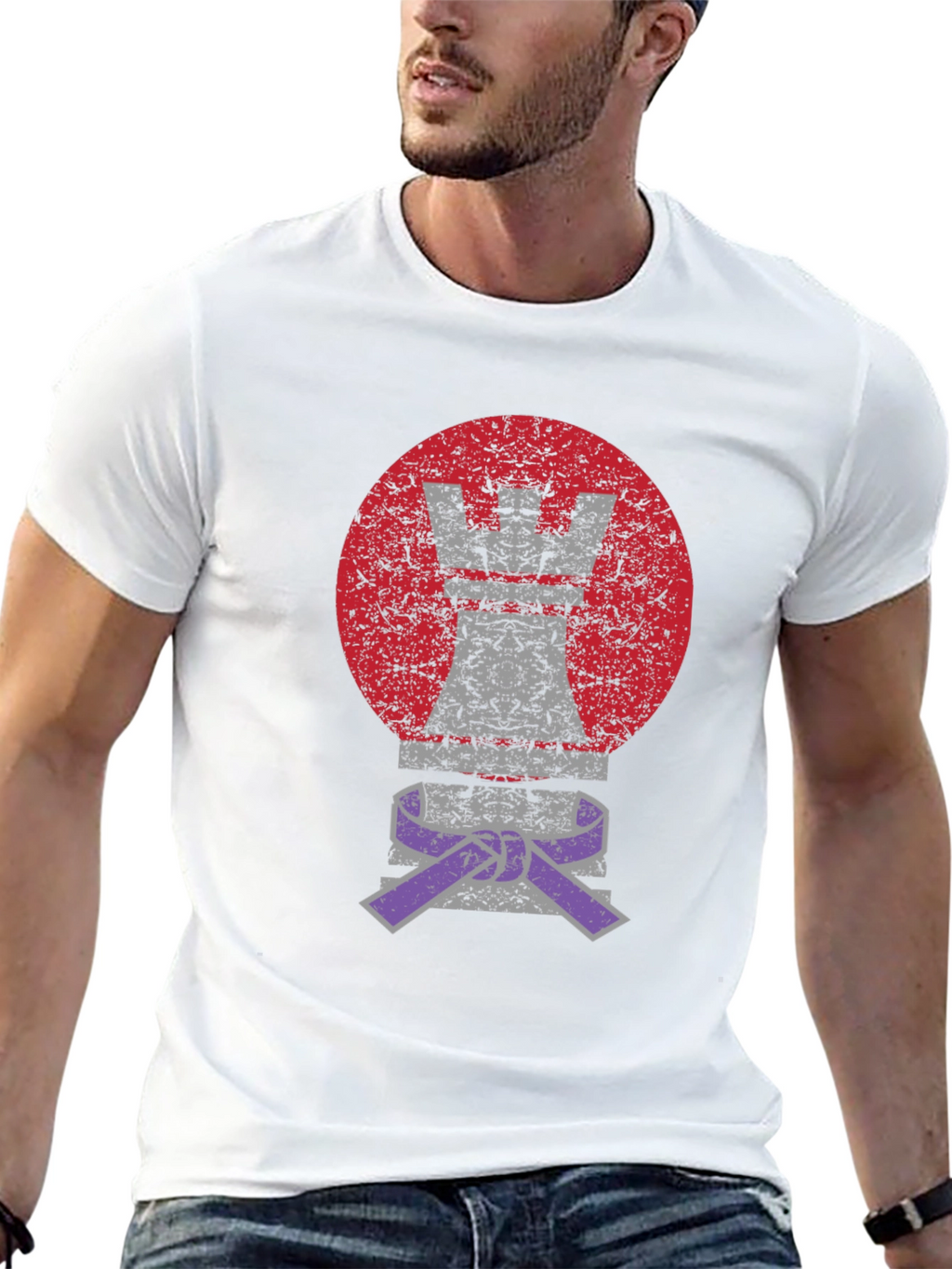 Chess Rook Jiu Jitsu Purple Belt Graphic T-Shirt