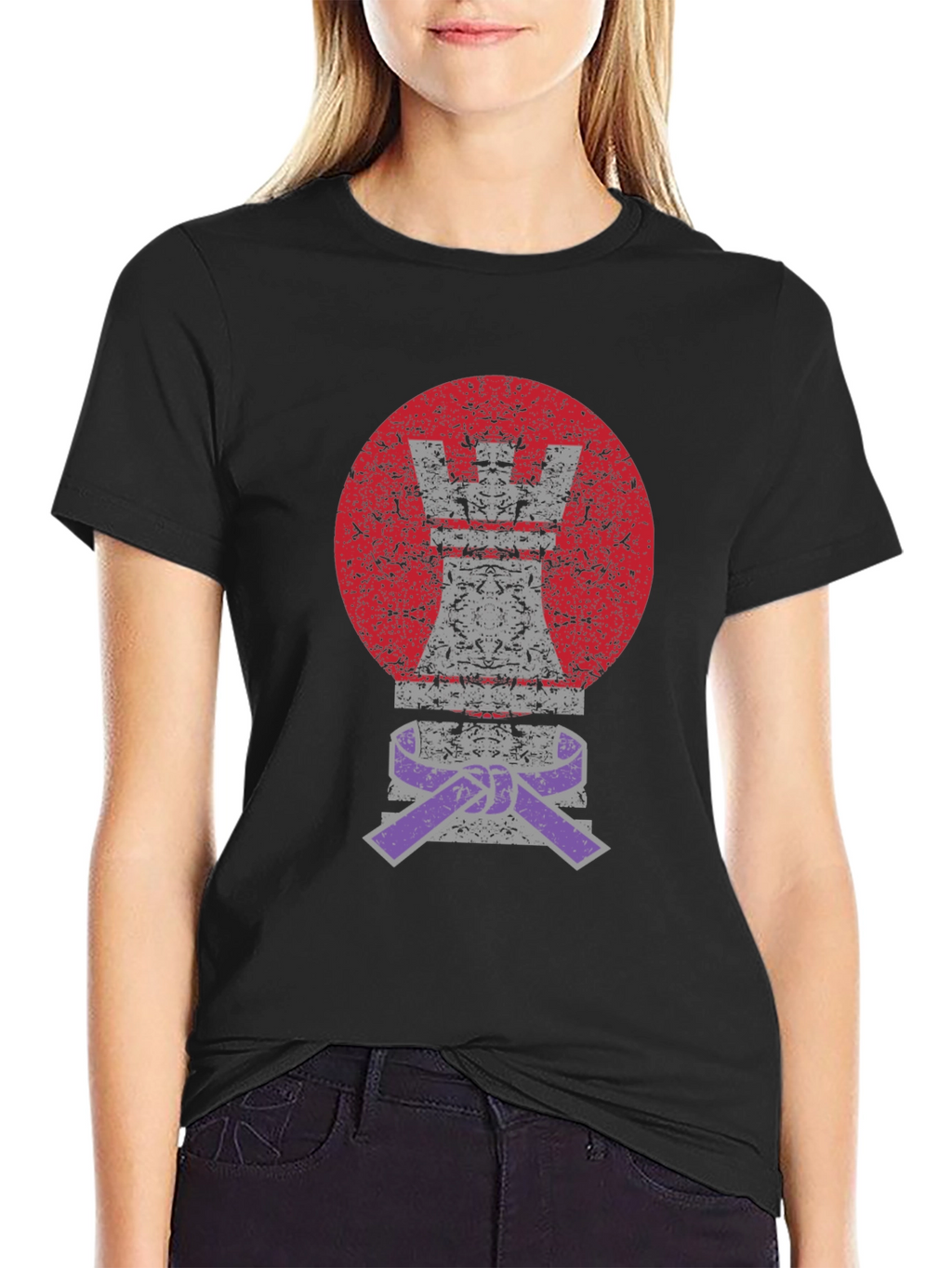 Chess Rook Jiu Jitsu Purple Belt Graphic T-Shirt