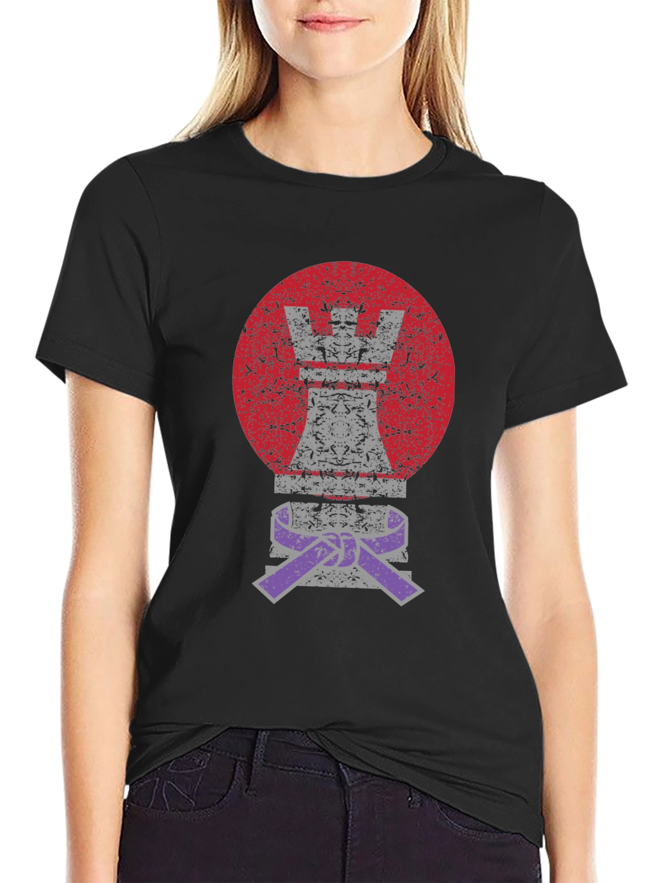 Chess Rook Jiu Jitsu Purple Belt Graphic T-Shirt