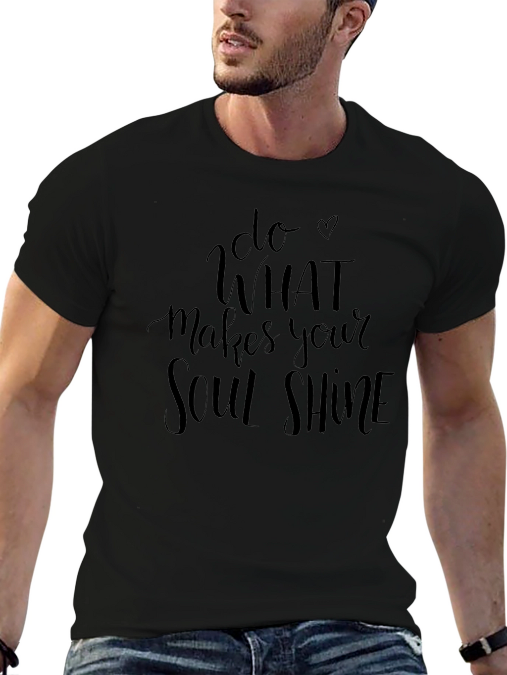 Soul Shine Graphic Tee - Inspirational Black T-Shirt