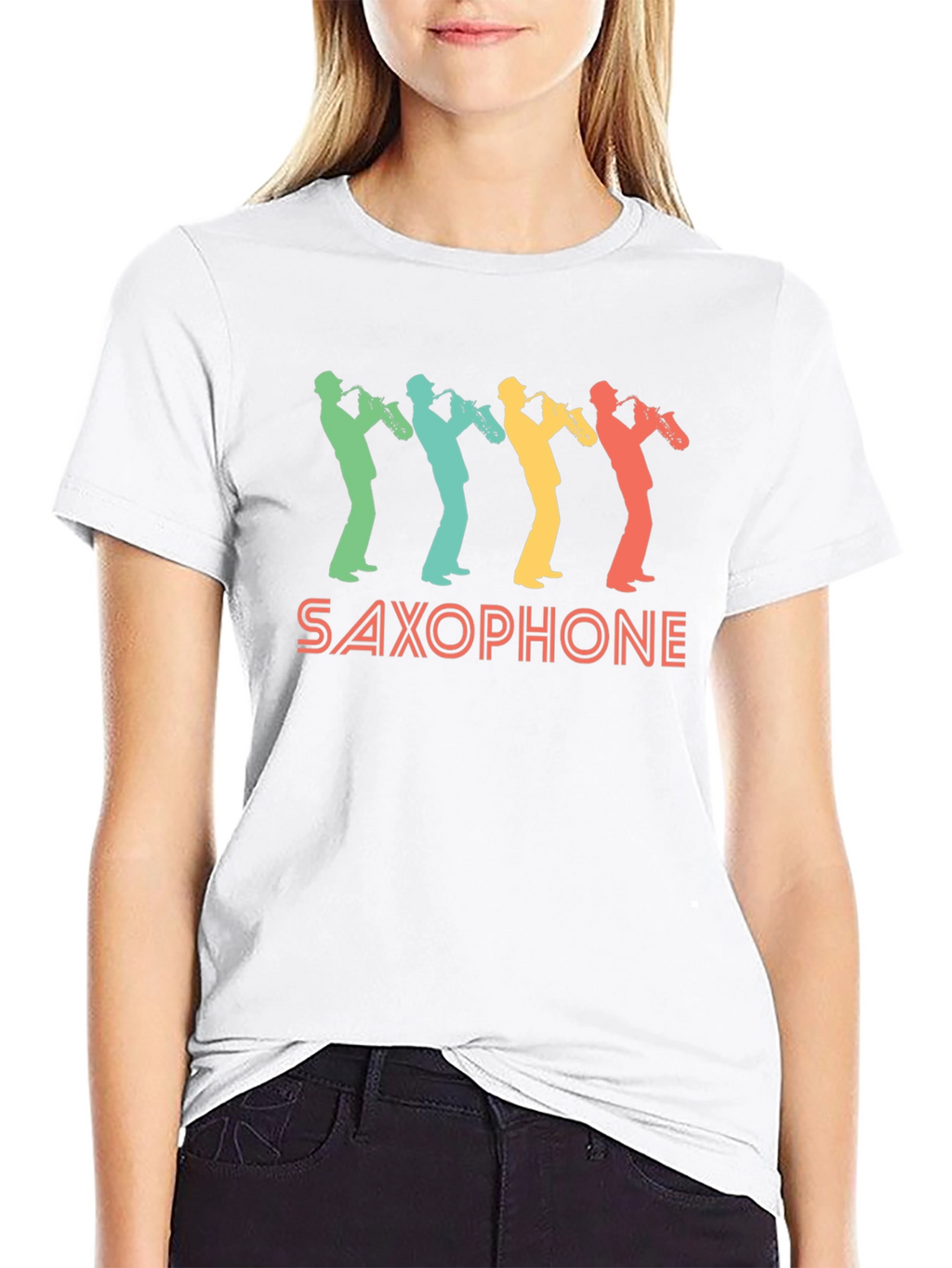 Retro Saxophone Player Graphic Tee