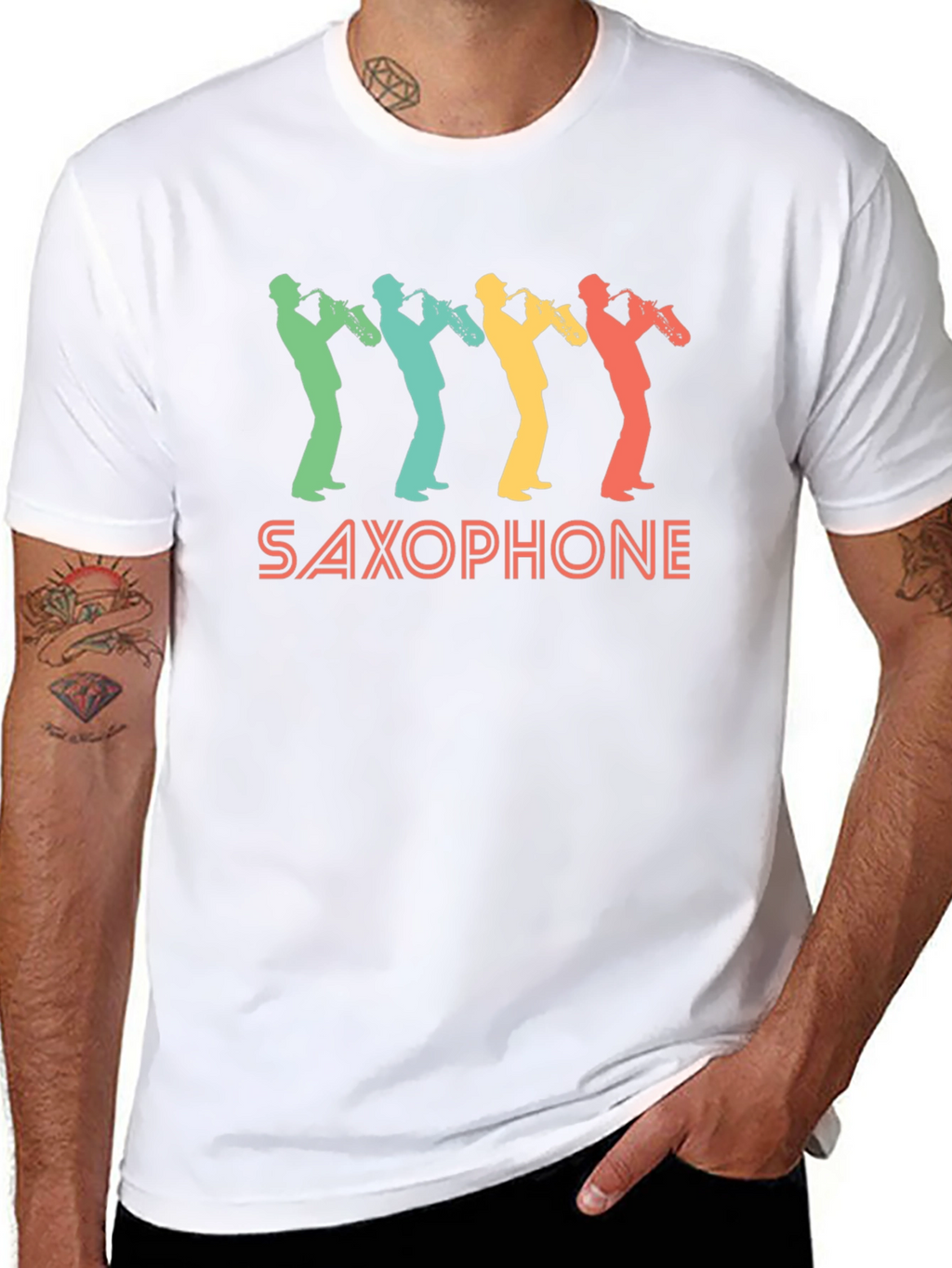 Retro Saxophone Player Graphic Tee