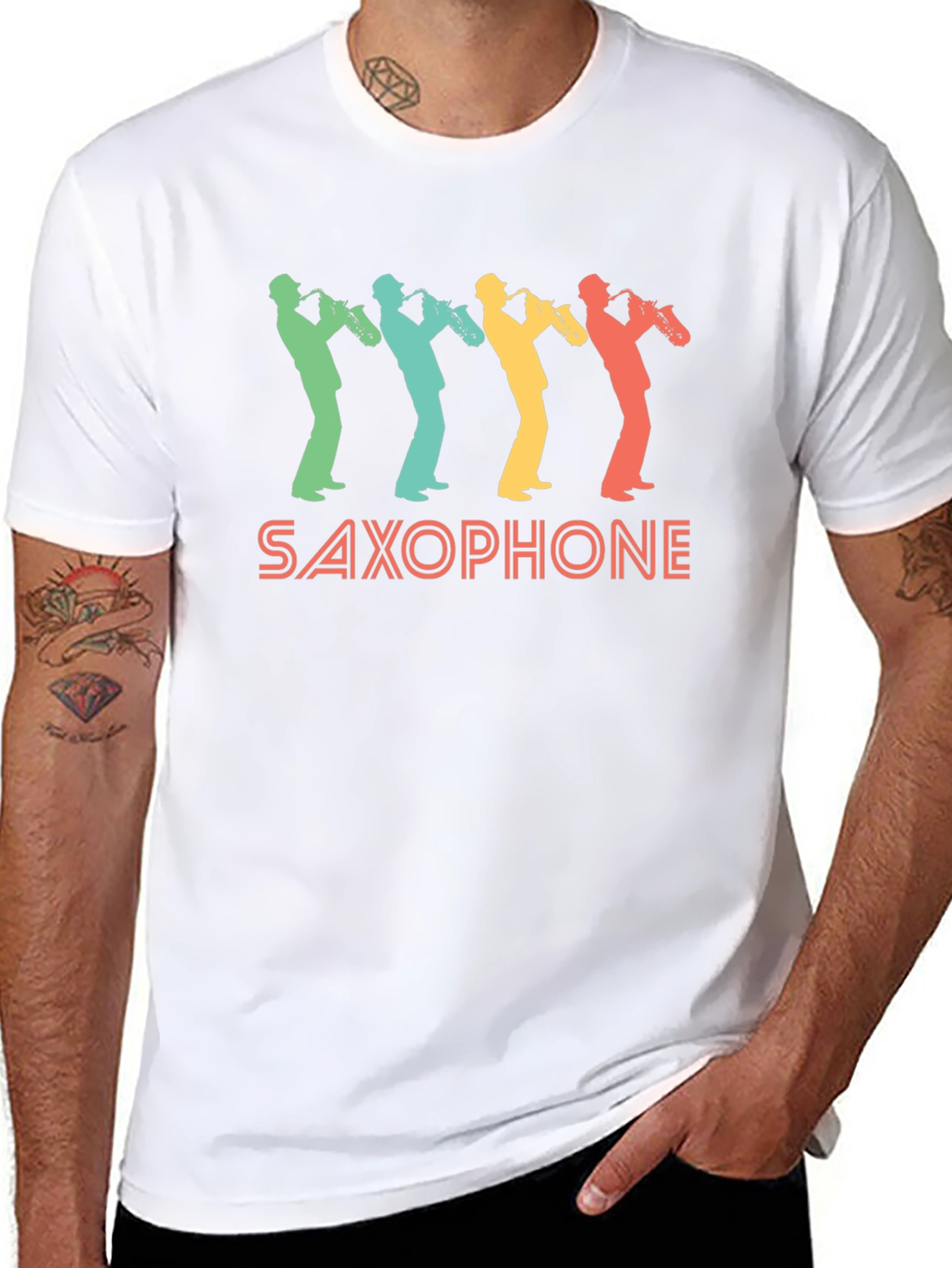 Retro Saxophone Player Graphic Tee