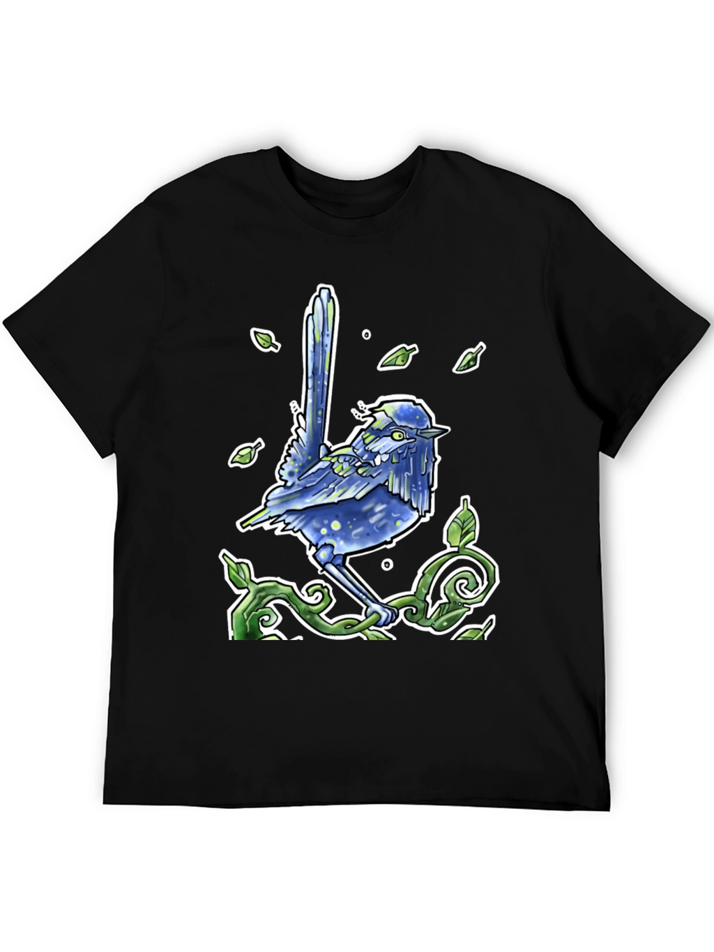 Blue Wren Graphic Tee - Unique Nature Design