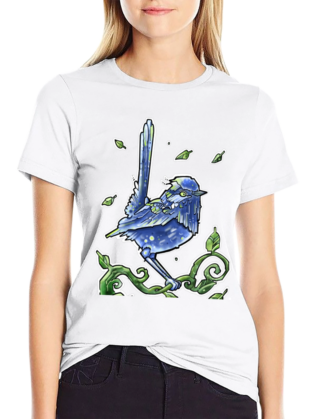 Blue Wren Graphic Tee - Unique Nature Design
