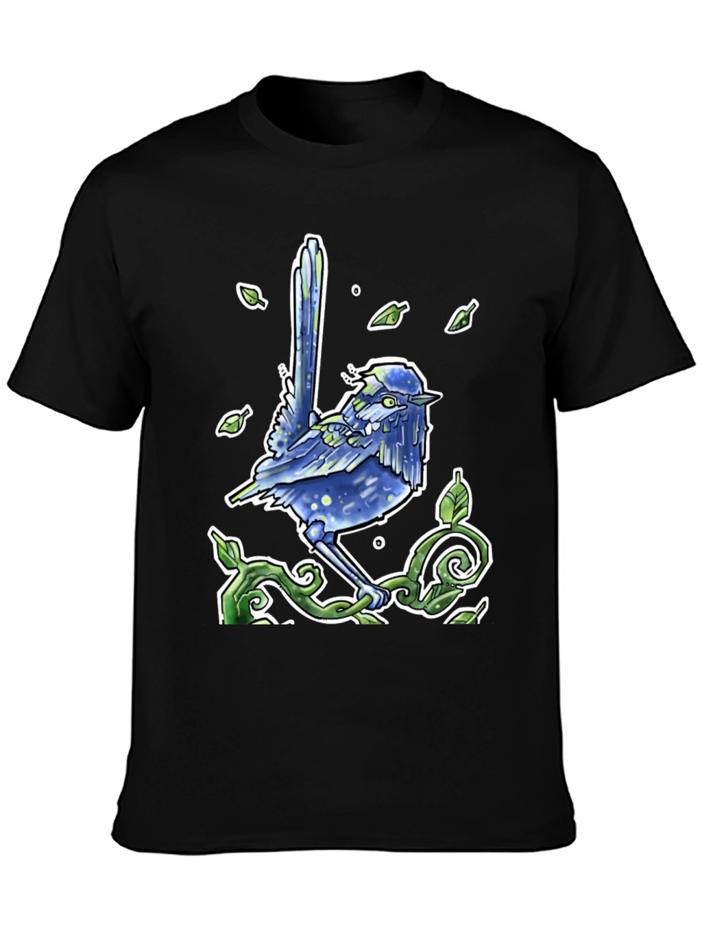 Blue Wren Graphic Tee - Unique Nature Design