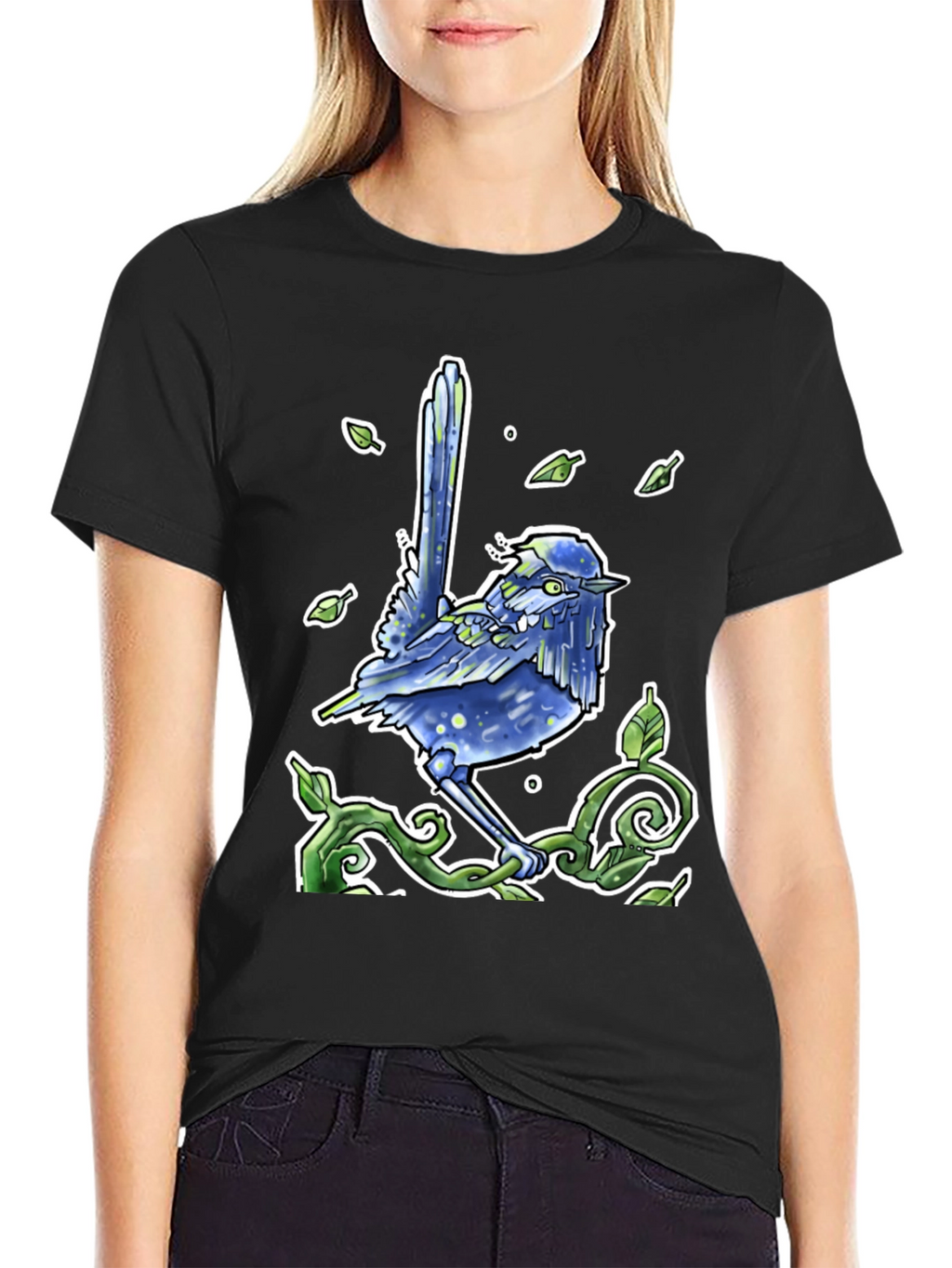 Blue Wren Graphic Tee - Unique Nature Design