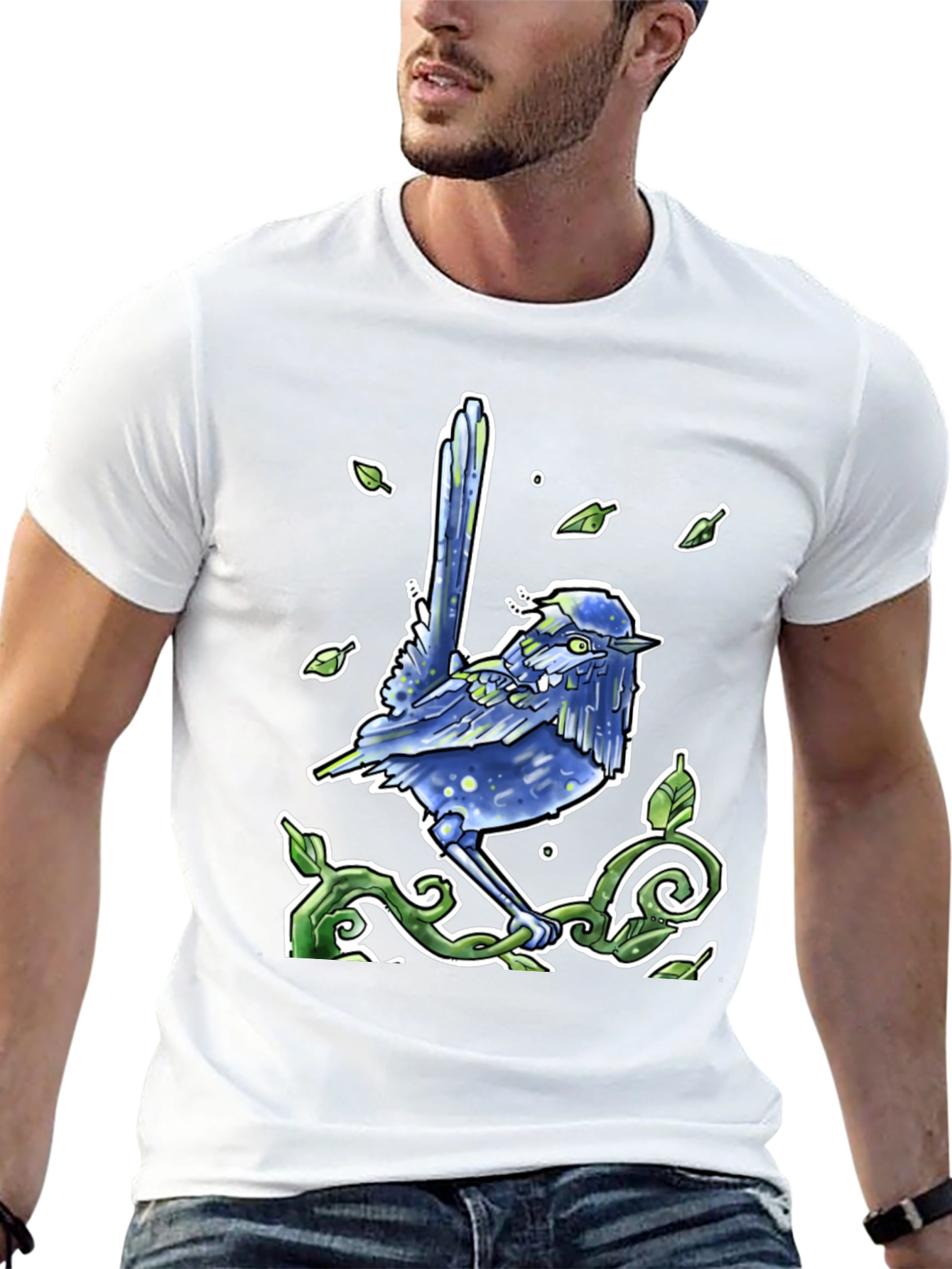 Blue Wren Graphic Tee - Unique Nature Design