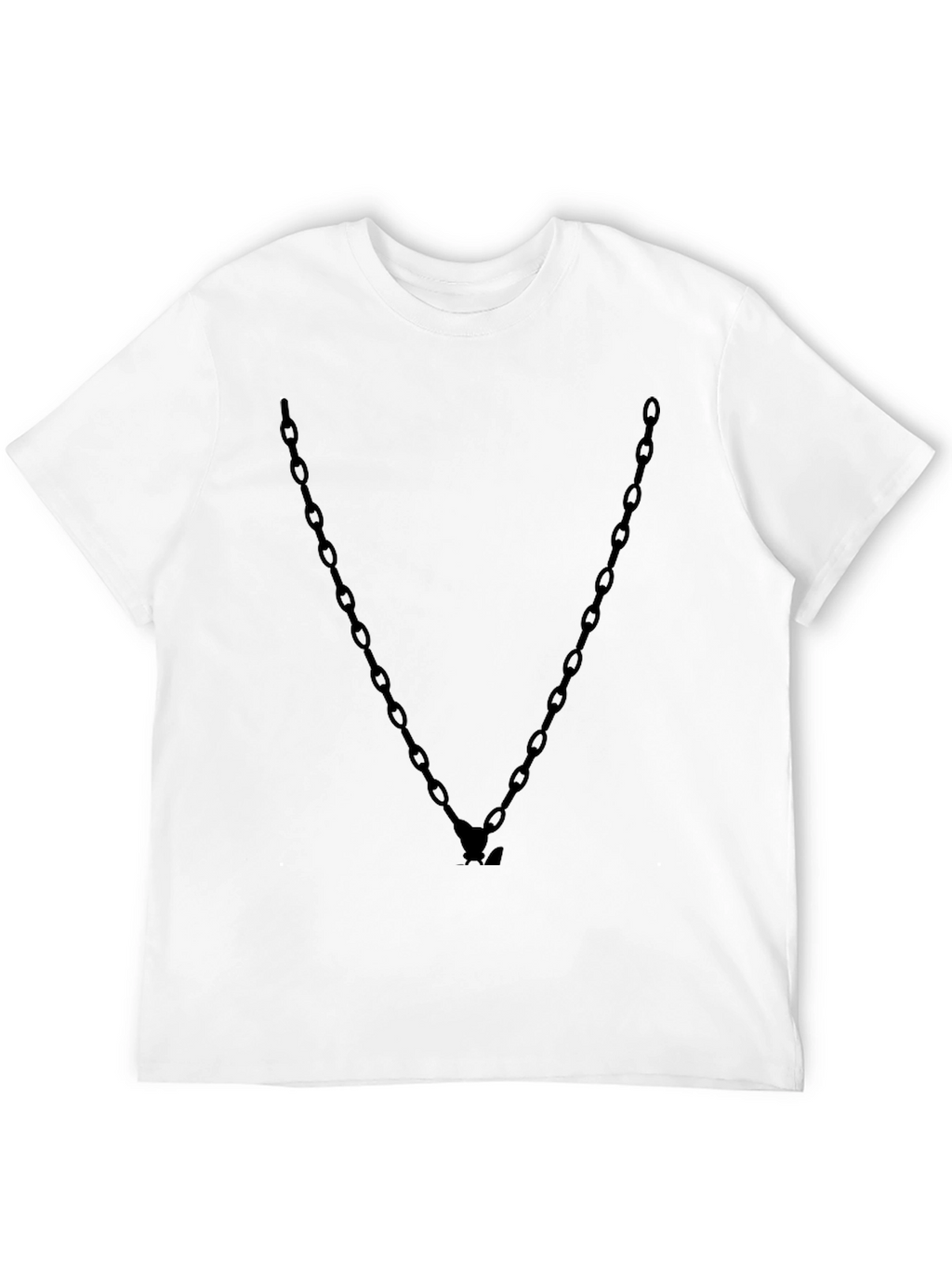 Mens Black Chain V-Neck Graphic Tee