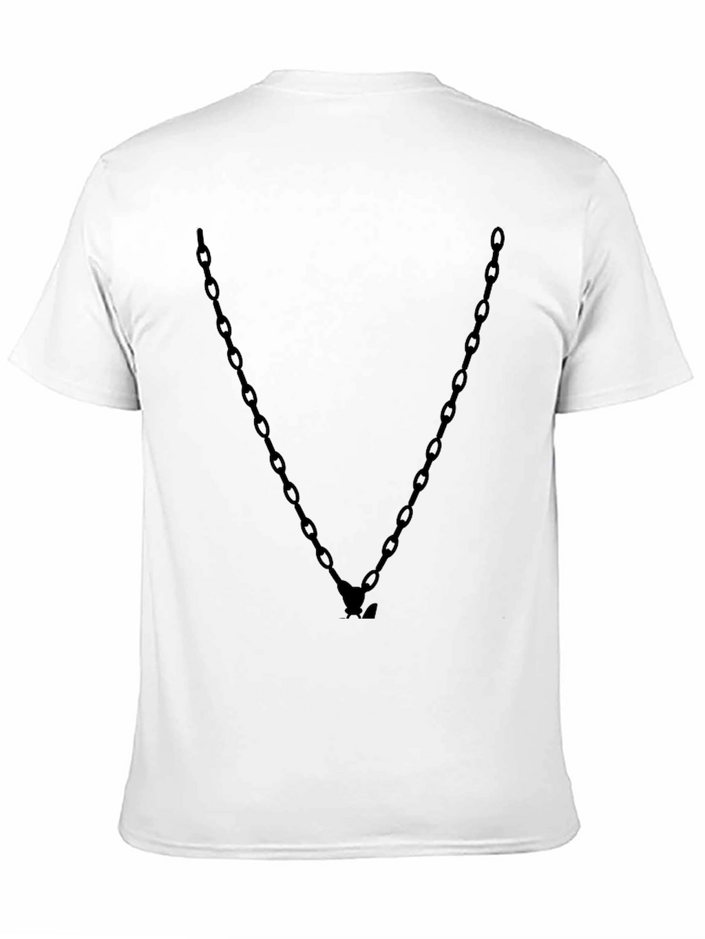 Mens Black Chain V-Neck Graphic Tee
