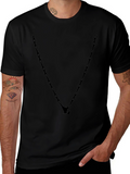 Mens Black Chain V-Neck Graphic Tee