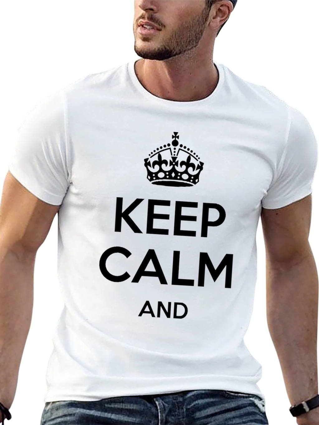 Keep Calm Graphic Tee - Black Cotton T-Shirt
