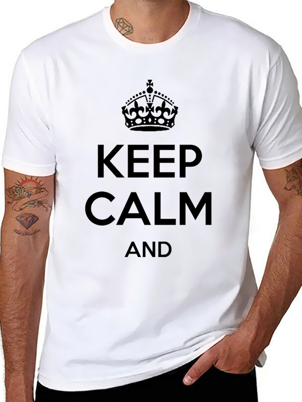 Keep Calm Graphic Tee - Black Cotton T-Shirt