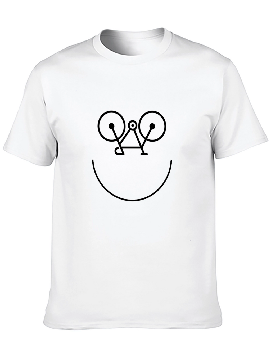 Smiley Bike T-Shirt - Black Cotton Graphic Tee