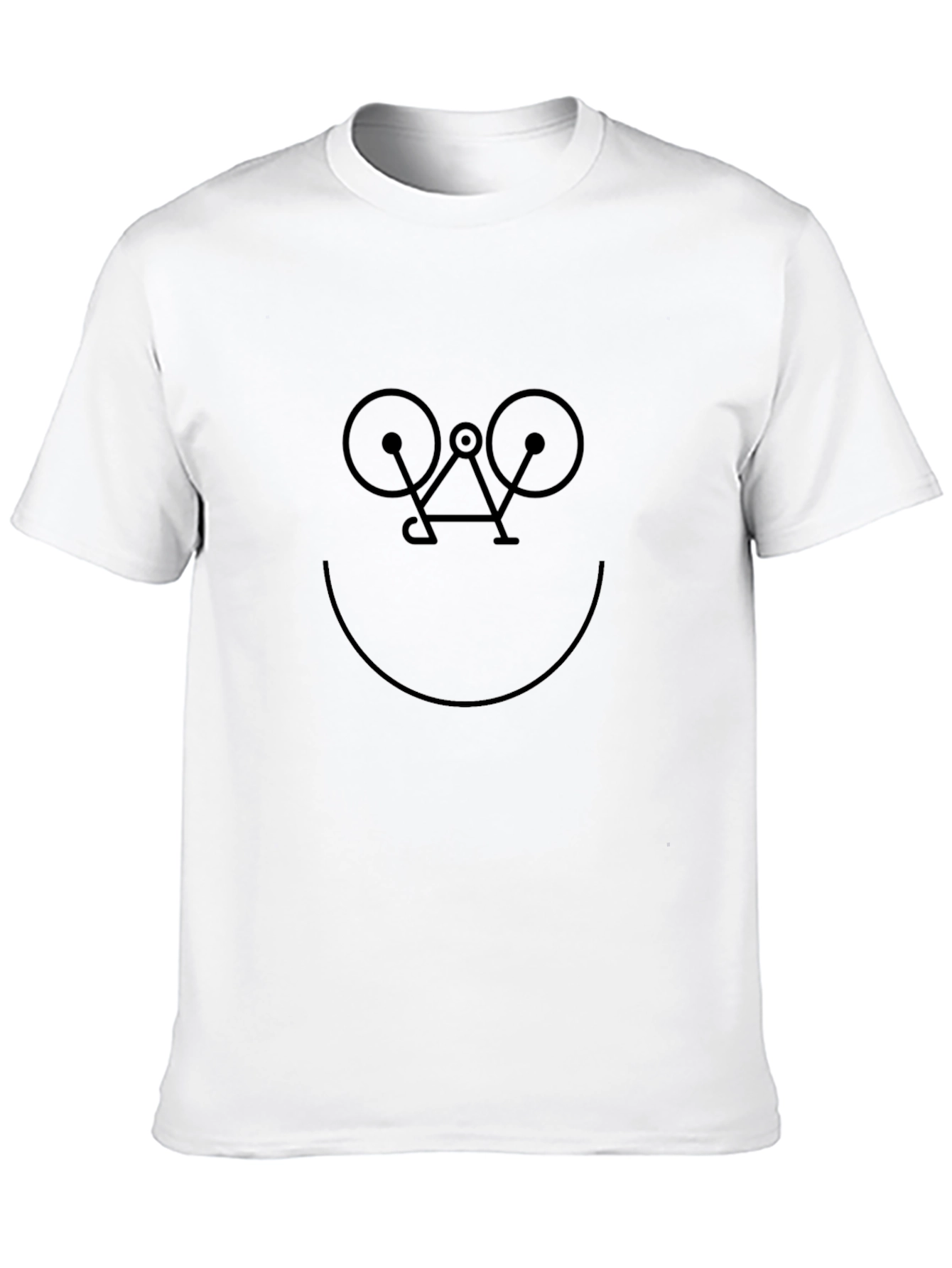 Smiley Bike T-Shirt - Black Cotton Graphic Tee