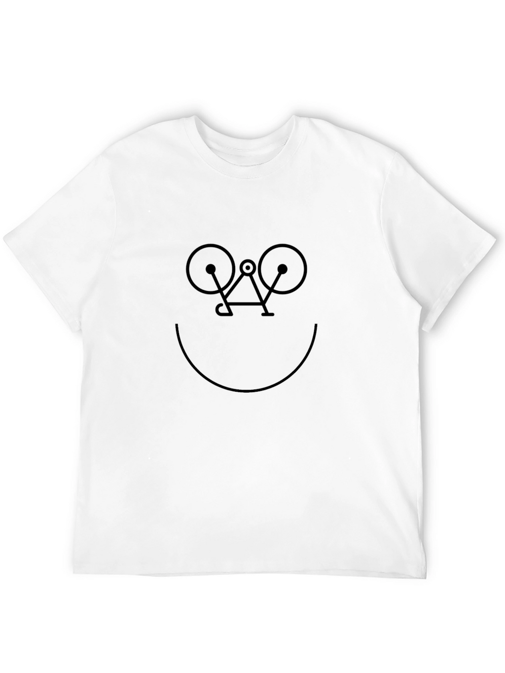 Smiley Bike T-Shirt - Black Cotton Graphic Tee