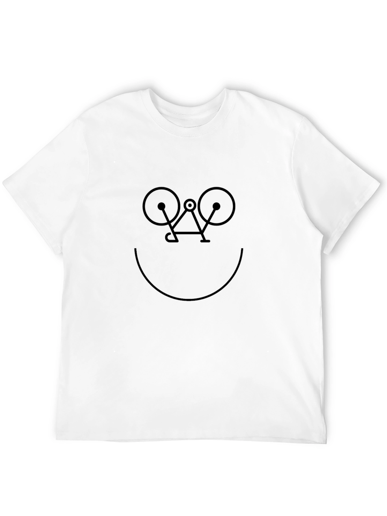 Smiley Bike T-Shirt - Black Cotton Graphic Tee