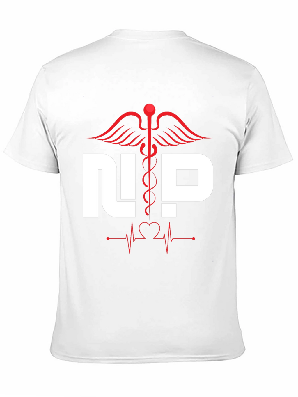 Nurse Practitioner T-Shirt - Medical Caduceus Heartbeat Design