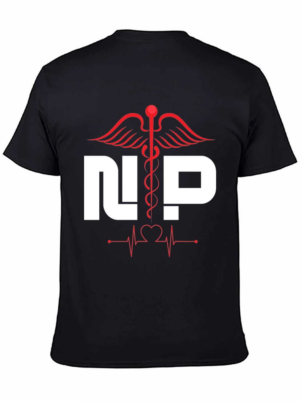 Nurse Practitioner T-Shirt - Medical Caduceus Heartbeat Design