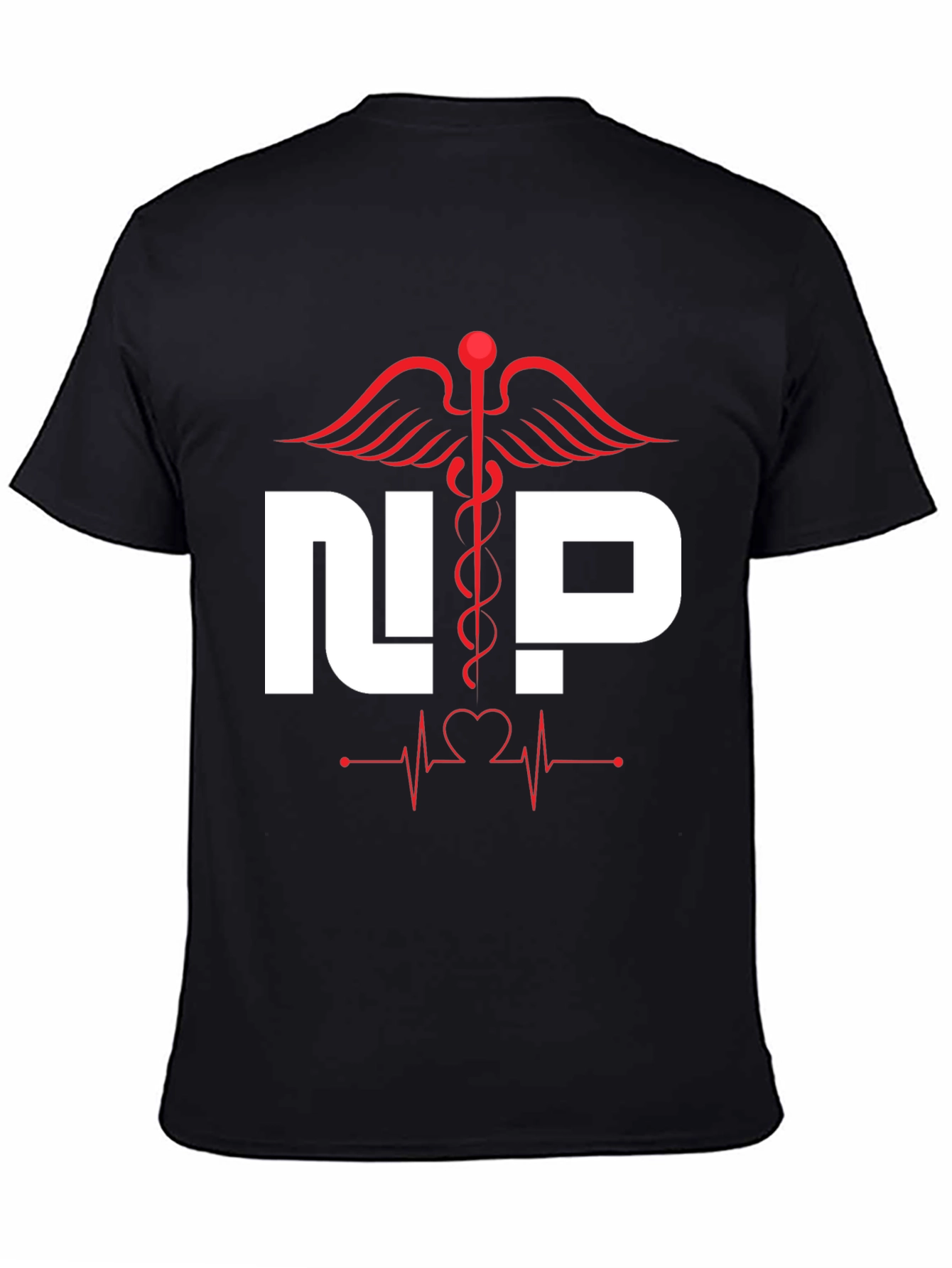 Nurse Practitioner T-Shirt - Medical Caduceus Heartbeat Design