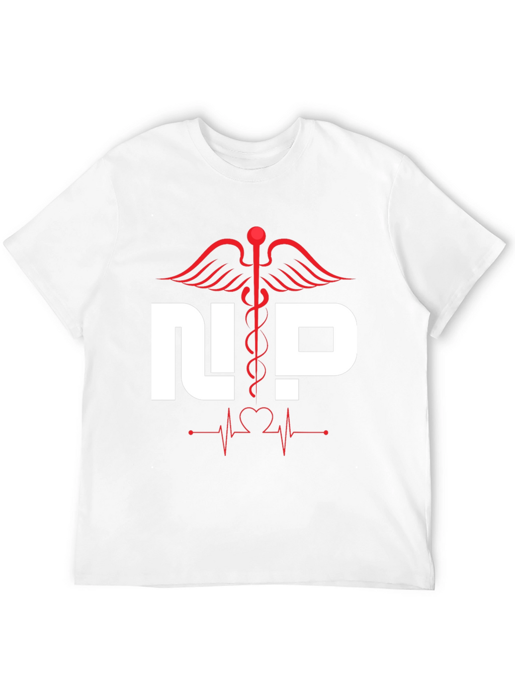 Nurse Practitioner T-Shirt - Medical Caduceus Heartbeat Design