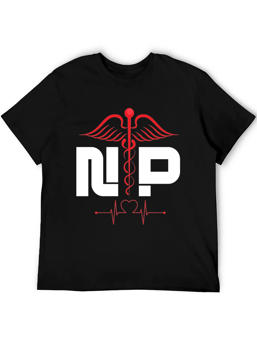 Nurse Practitioner T-Shirt - Medical Caduceus Heartbeat Design