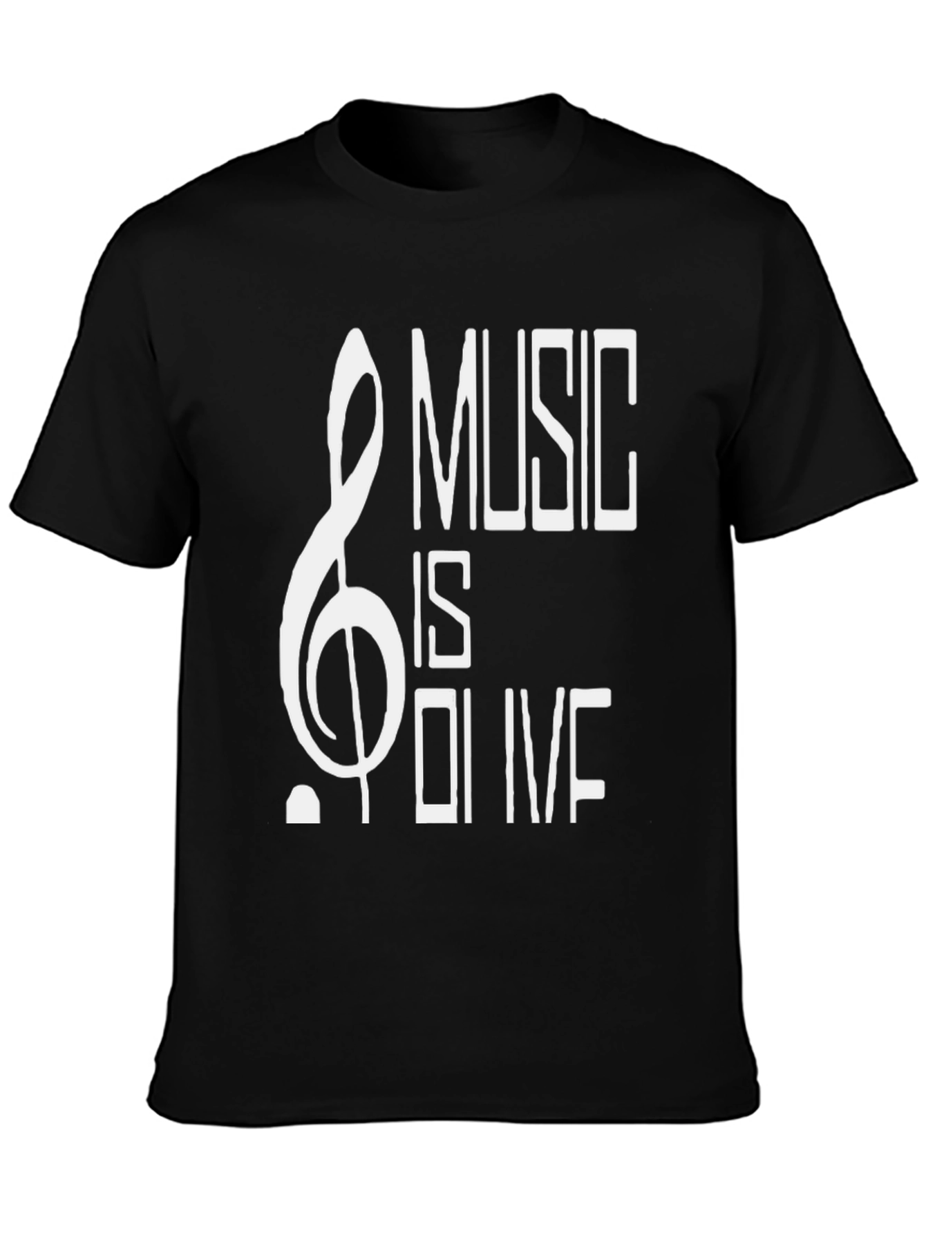 Music is Olive Black Graphic T-Shirt