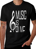 Music is Olive Black Graphic T-Shirt