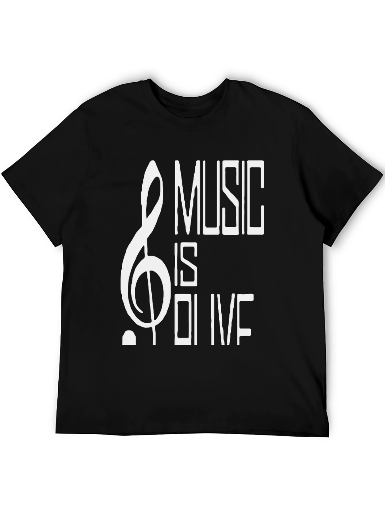 Music is Olive Black Graphic T-Shirt