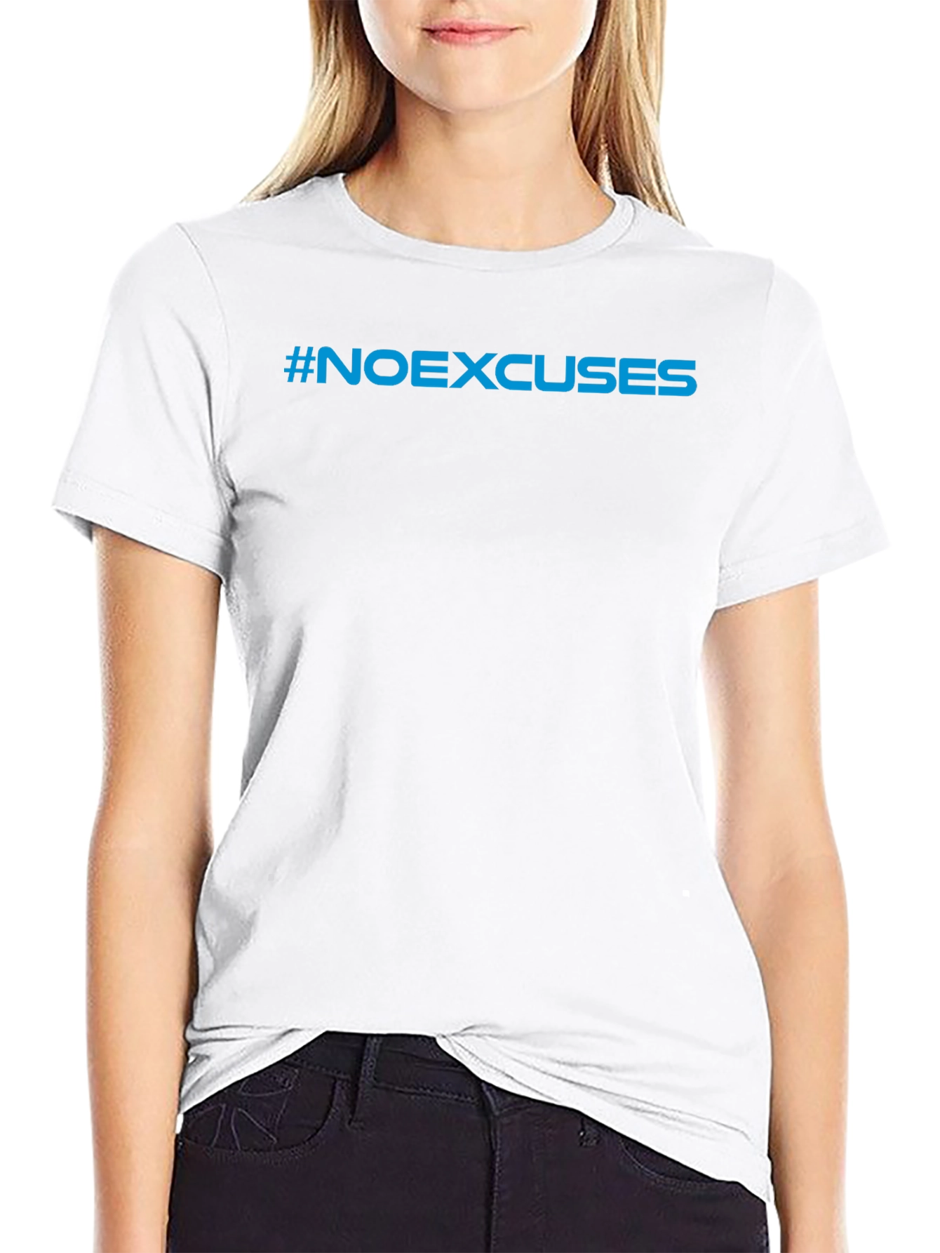 #NoExcuses Black Graphic Tee - Motivational Shirt