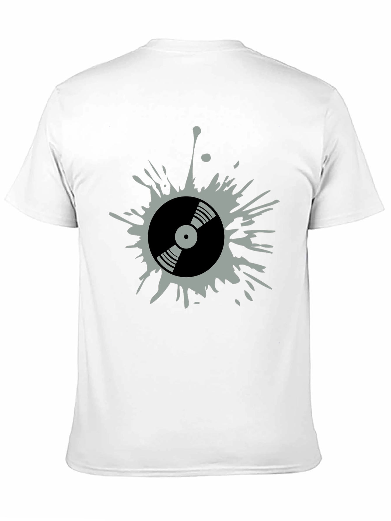 Retro Vinyl Record Splatter Graphic T-Shirt