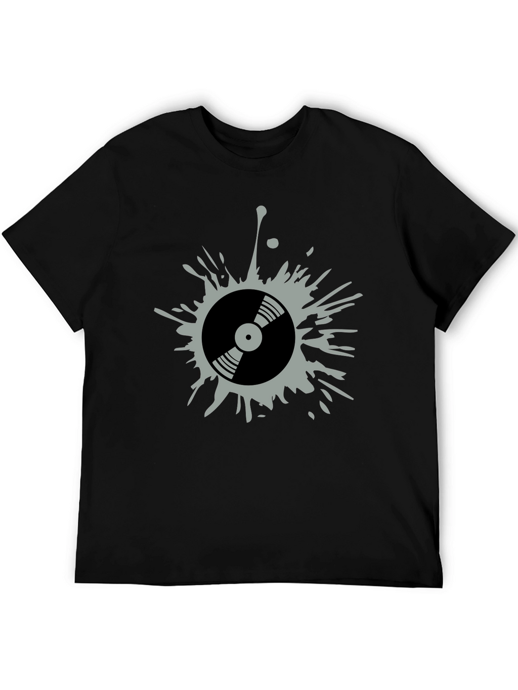 Retro Vinyl Record Splatter Graphic T-Shirt