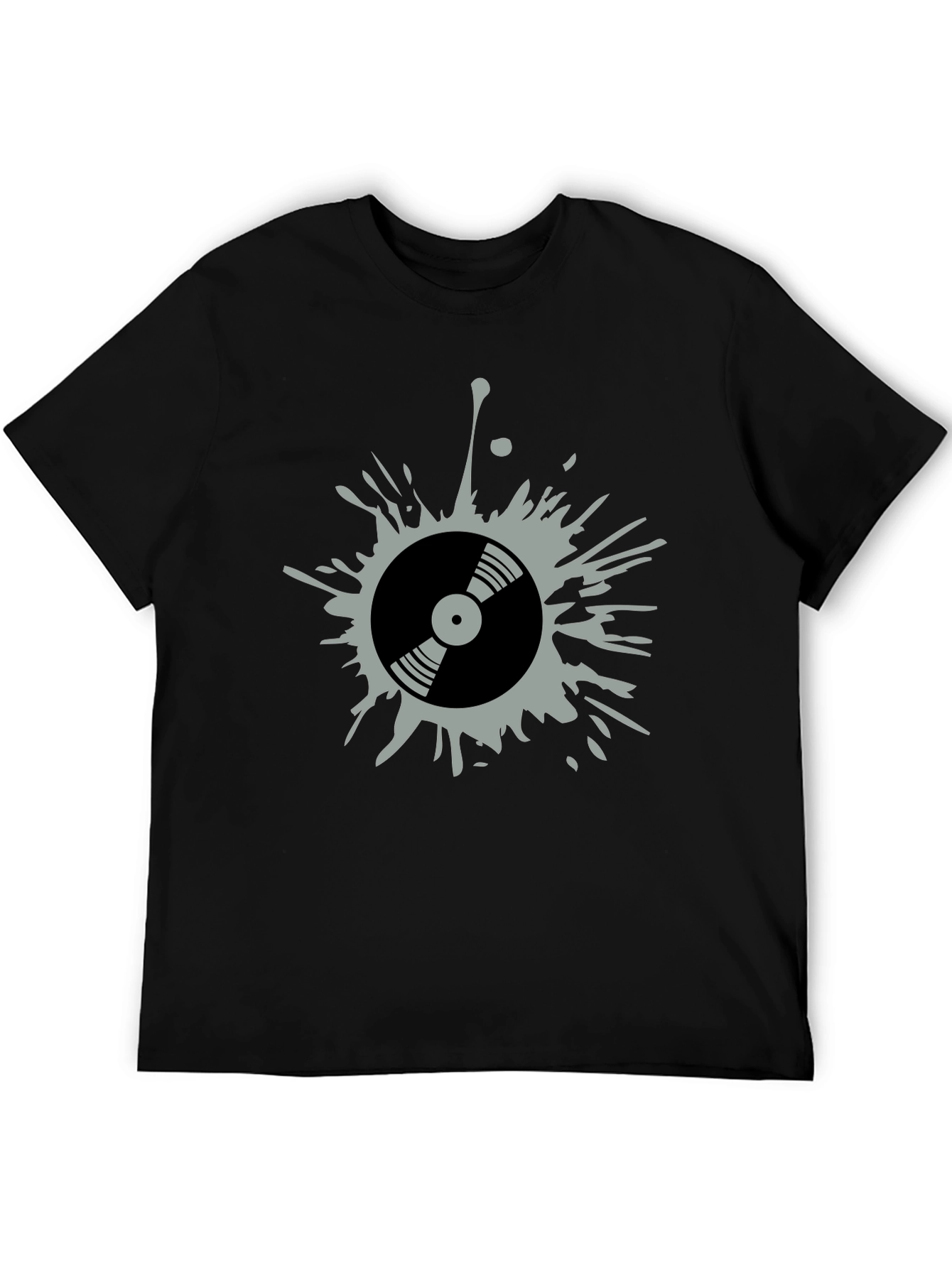 Retro Vinyl Record Splatter Graphic T-Shirt