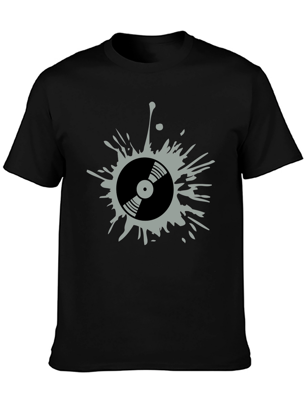 Retro Vinyl Record Splatter Graphic T-Shirt