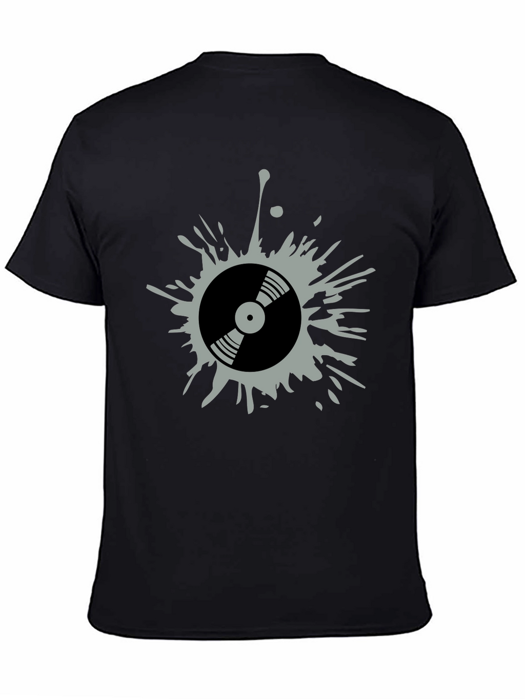 Retro Vinyl Record Splatter Graphic T-Shirt