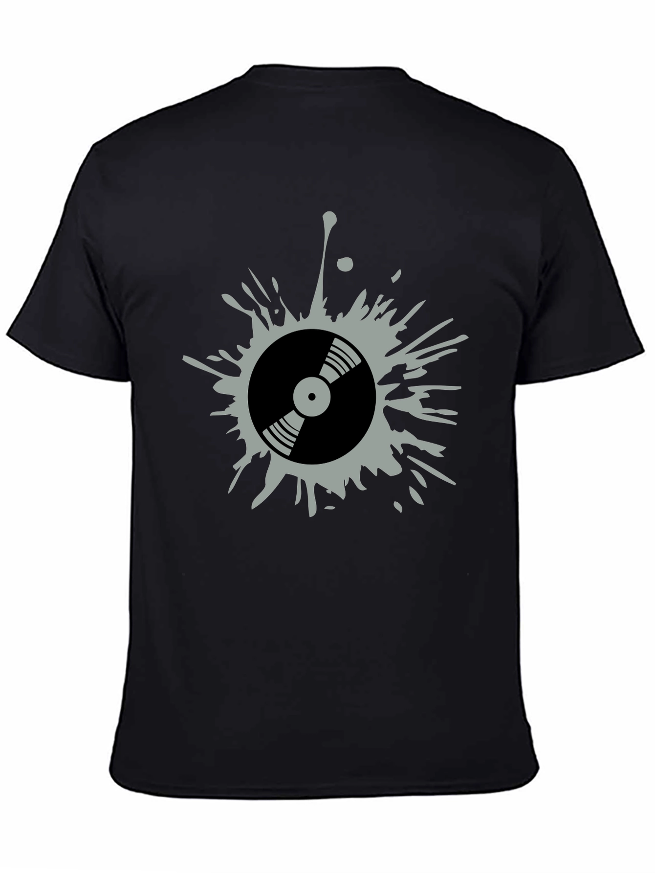 Retro Vinyl Record Splatter Graphic T-Shirt