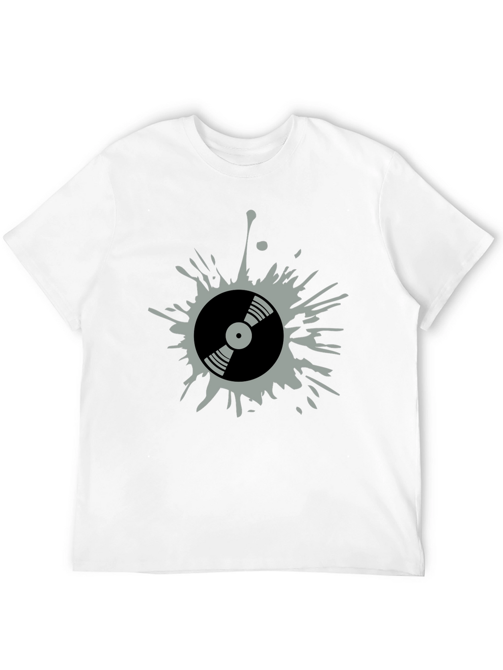 Retro Vinyl Record Splatter Graphic T-Shirt