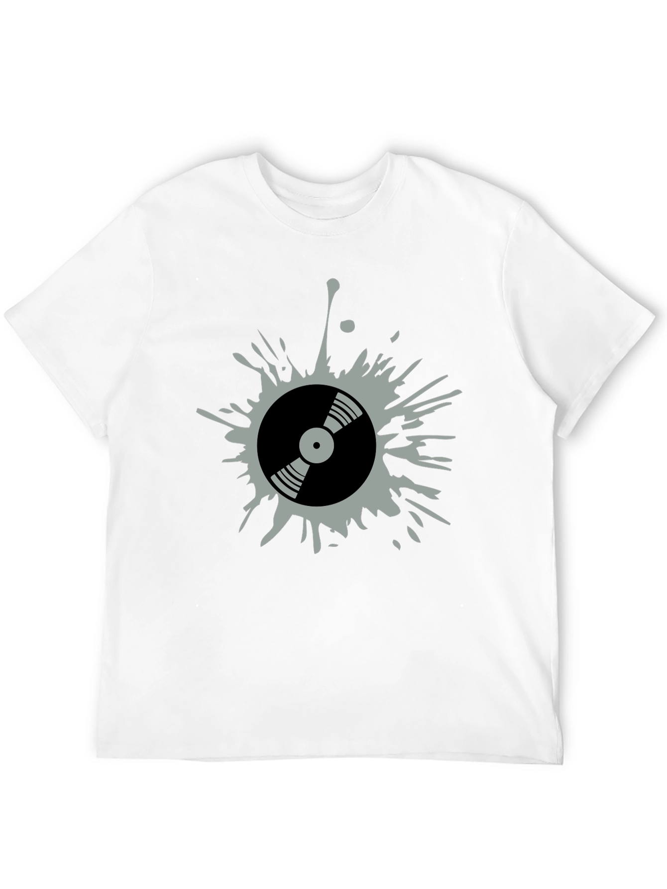 Retro Vinyl Record Splatter Graphic T-Shirt