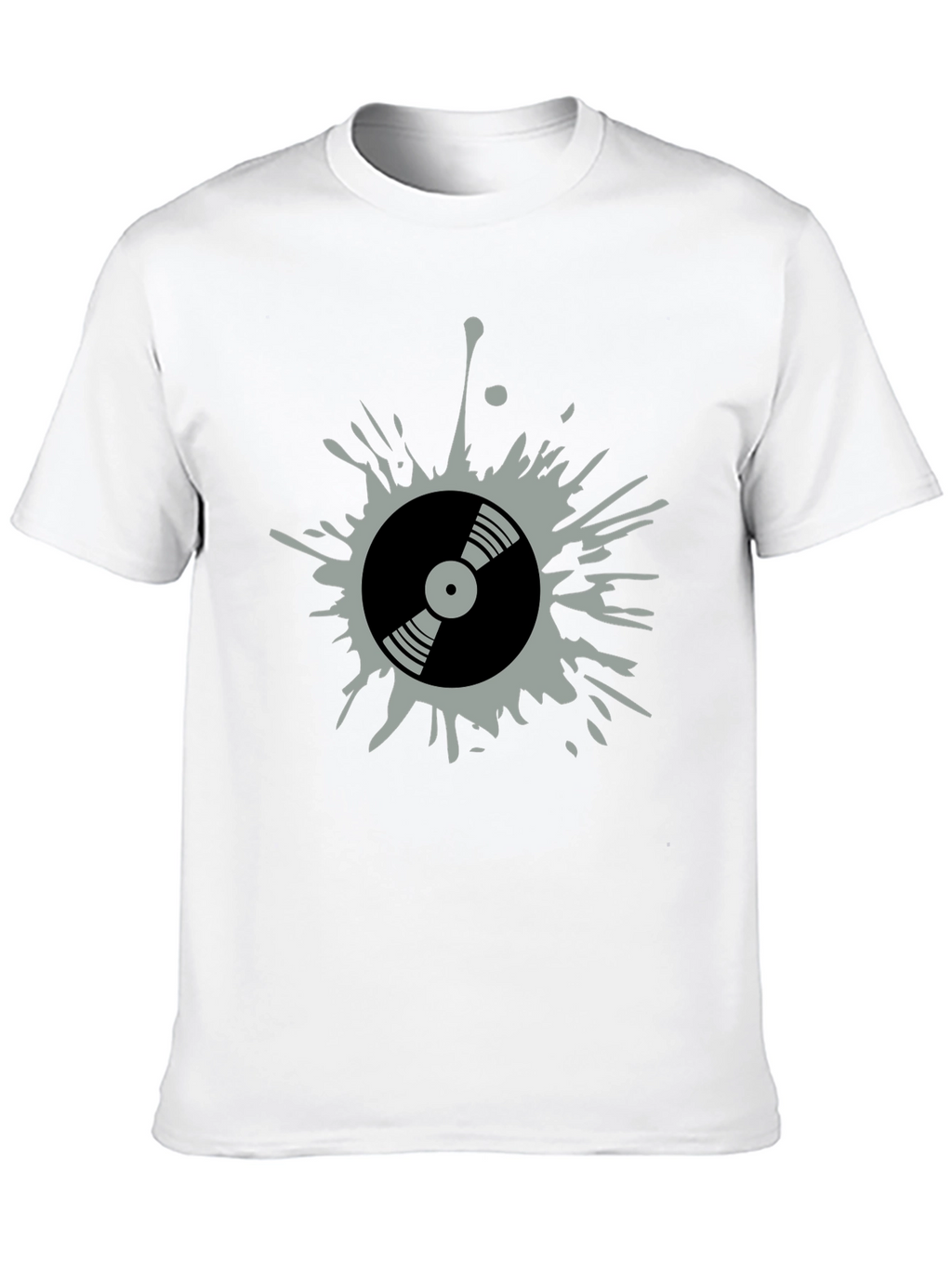 Retro Vinyl Record Splatter Graphic T-Shirt