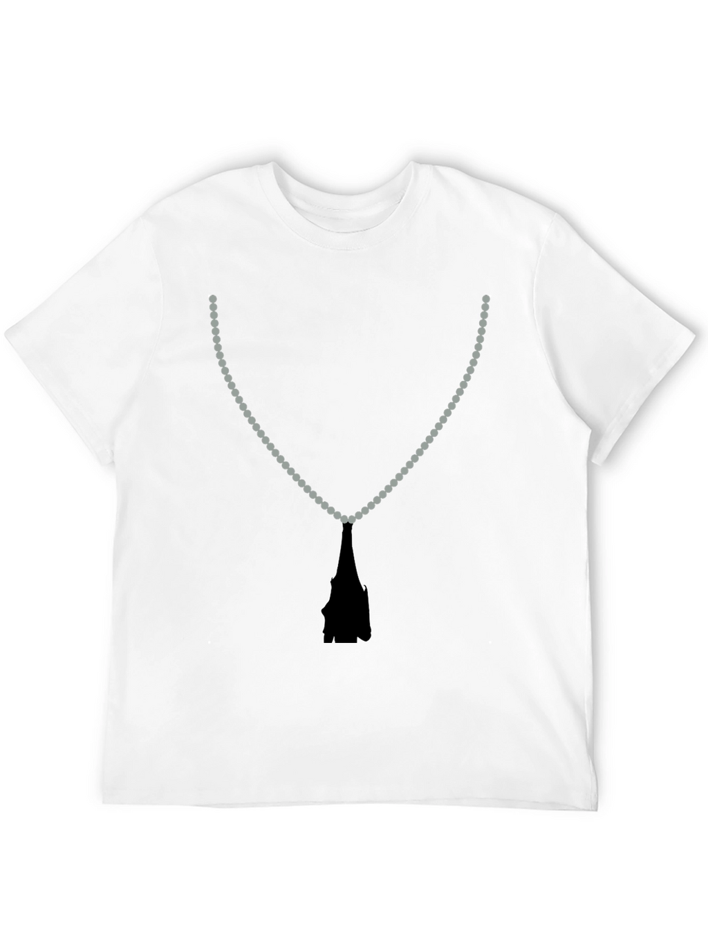 Beaded Necklace Print Black T-Shirt