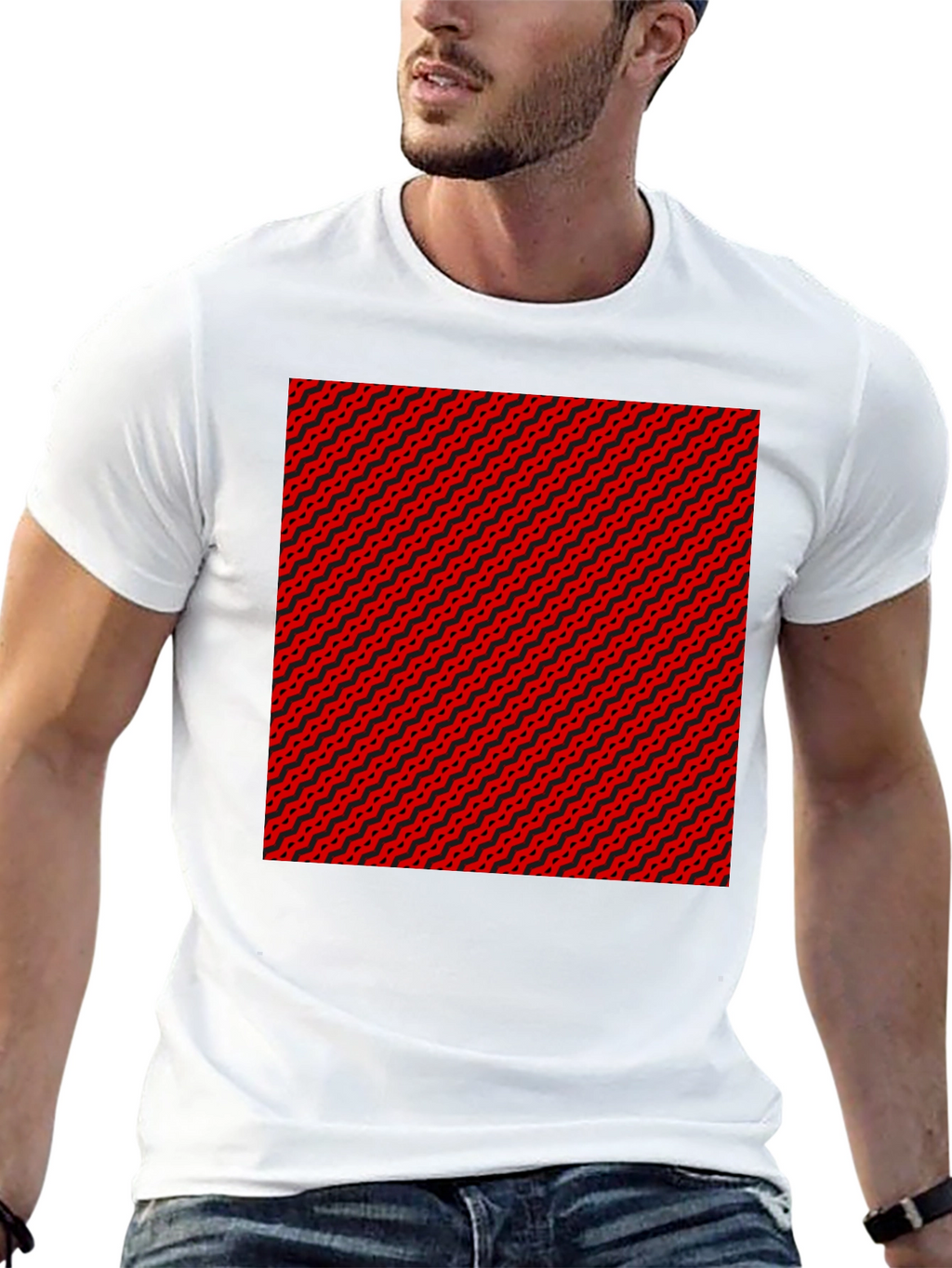 Abstract Pattern Black T-Shirt