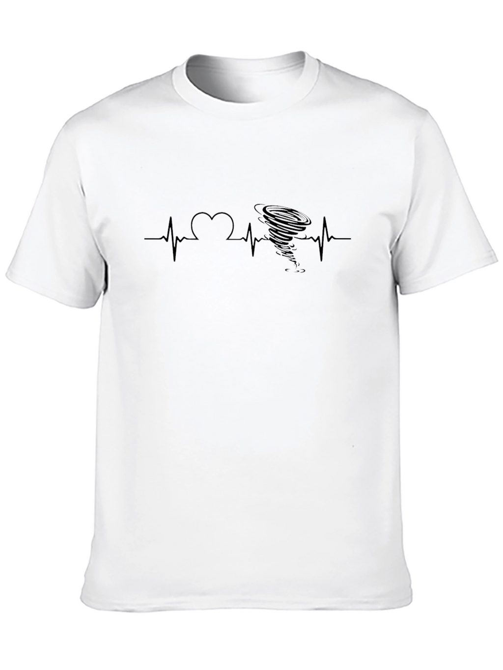 Tornado Heartbeat Graphic Tee - Black Cotton T-Shirt