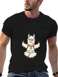 Zen Llama Graphic Tee - Relaxed Meditation Vibe