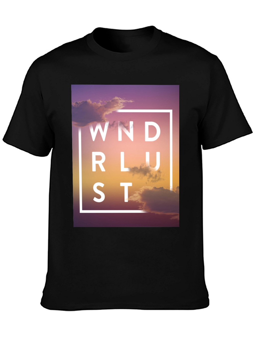 Wanderlust Graphic Print Black T-Shirt
