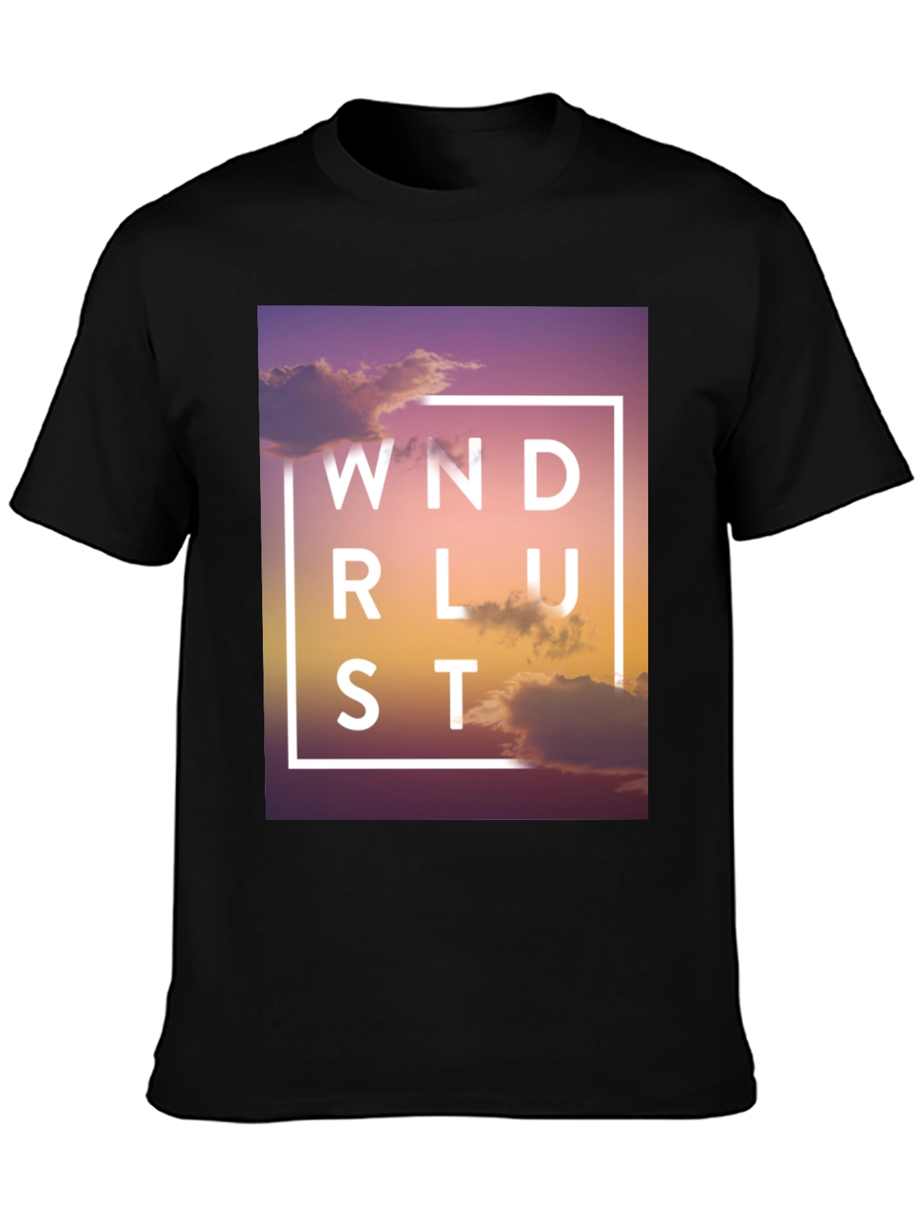 Wanderlust Graphic Print Black T-Shirt